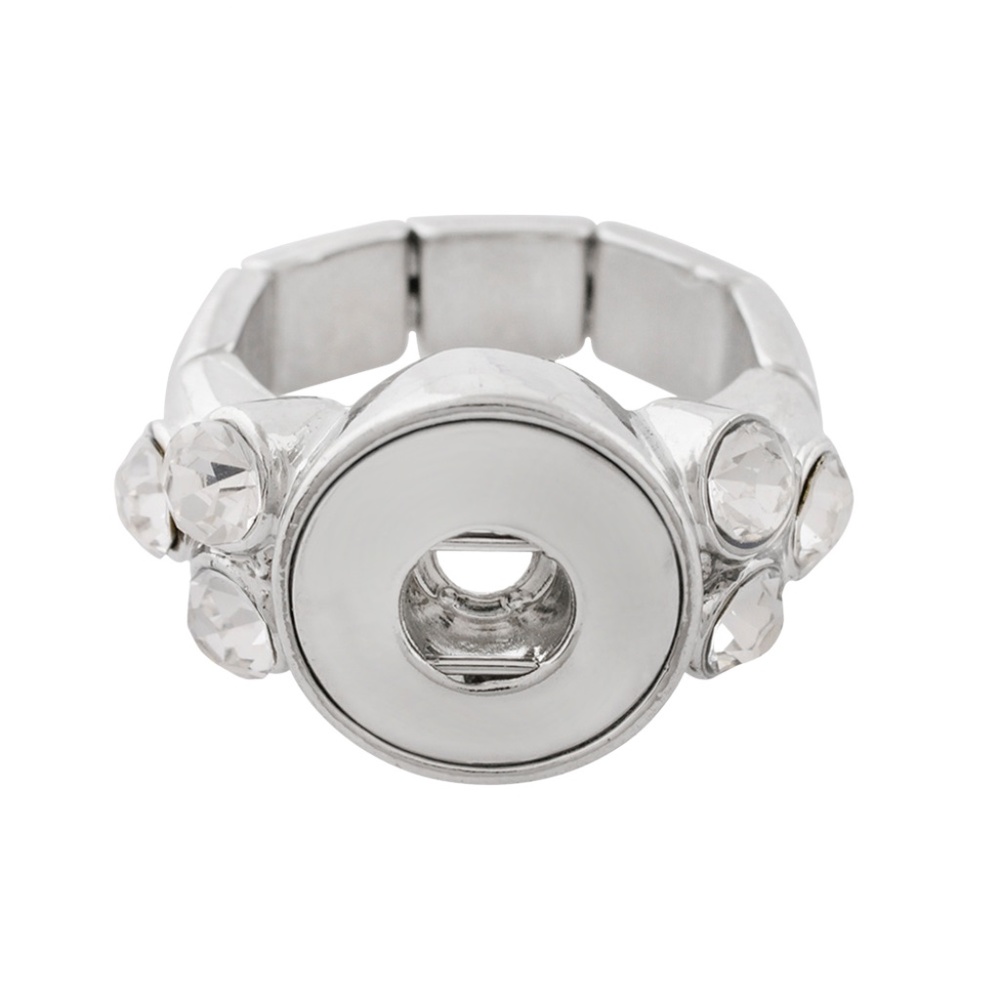 Snap Charm Stretch Ring with Rhinestones - Picture 2 of 6